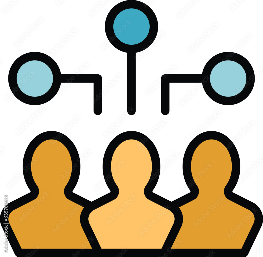 Staff icon outline vector. Business office. Seminar meeting color flat