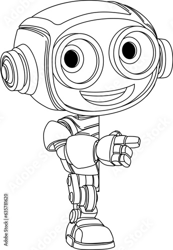 A robot cartoon cute fun al...