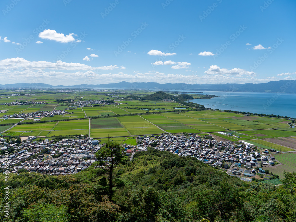 近江八幡の八幡山からの眺め　琵琶湖方面　滋賀県近江八幡市