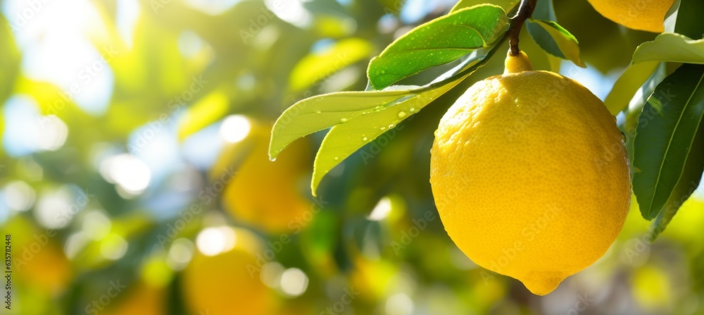 Lemon fruit. Generative AI technology.