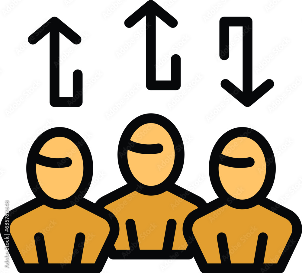 Staff member icon outline vector. Seminar meeting. Office business color flat Staff member icon outline vector. Seminar meeting. Office business color flat