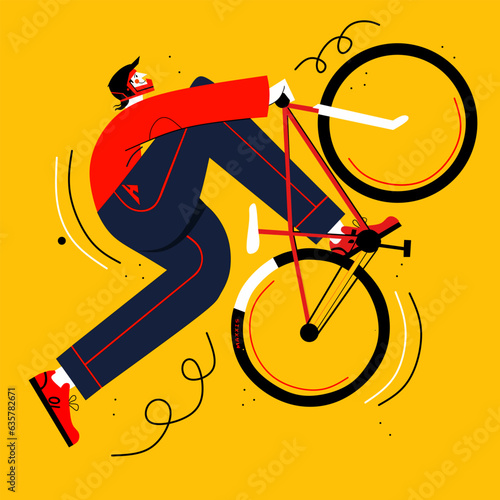 person riding a bicycle illustration art vector