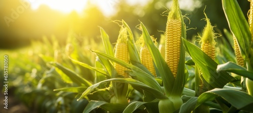Corn cobs. Generative AI technology.