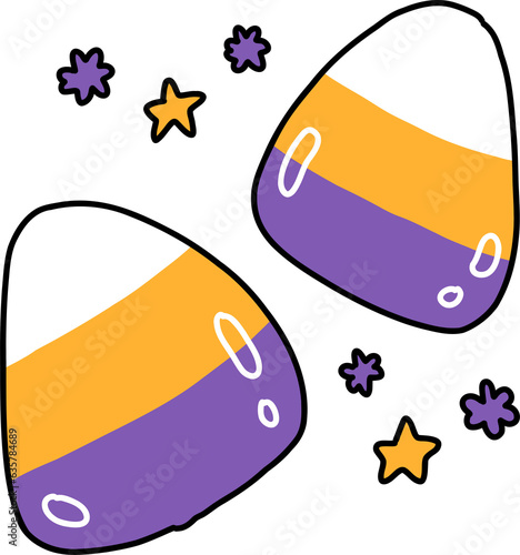 Halloween Candy. hand draw