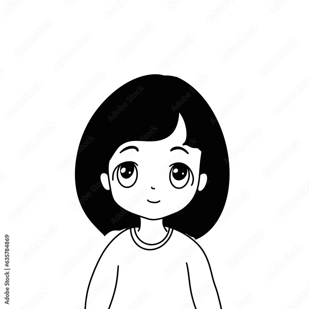 Cute little girl, illustration Cute little girl, illustration