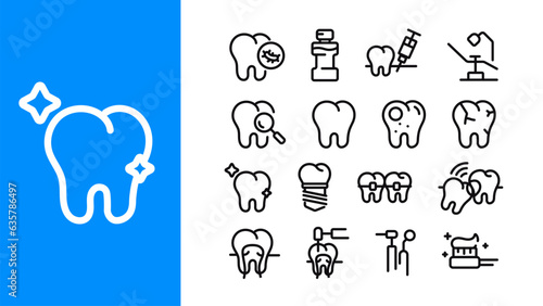 Teeth And Oral Health icon set.