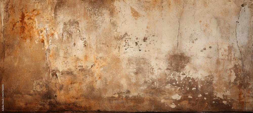 Brown stained wall texture background. Generative AI technology.