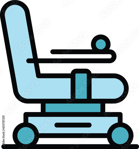 Small electric wheelchair icon outline vector. Scooter chair. Power drive color flat