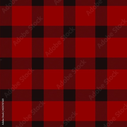 Gingham seamless pattern, black and red can be used in fashion decoration design. Bedding, curtains, tablecloths
