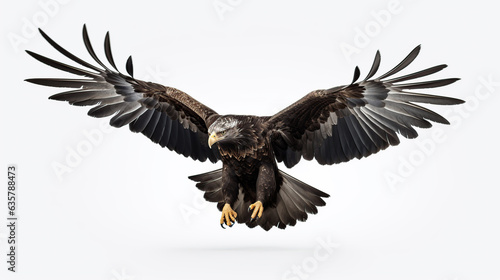 bald eagle flying isolated on white background © Trenti