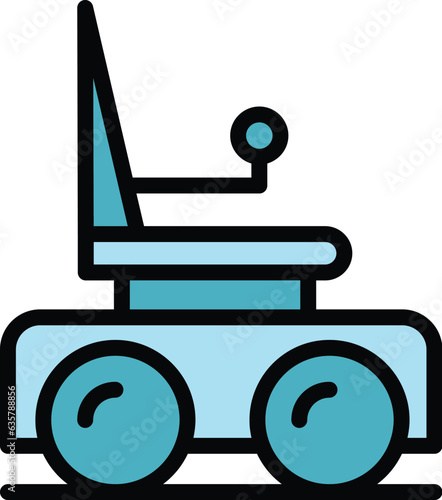 Senior electric wheelchair icon outline vector. Scooter chair. Mobility power color flat