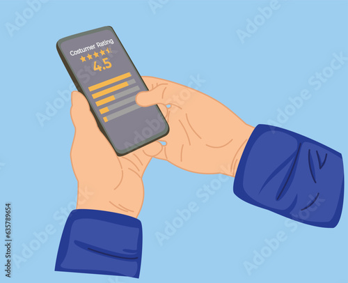 user comment and give excellent rating to service experience on online application