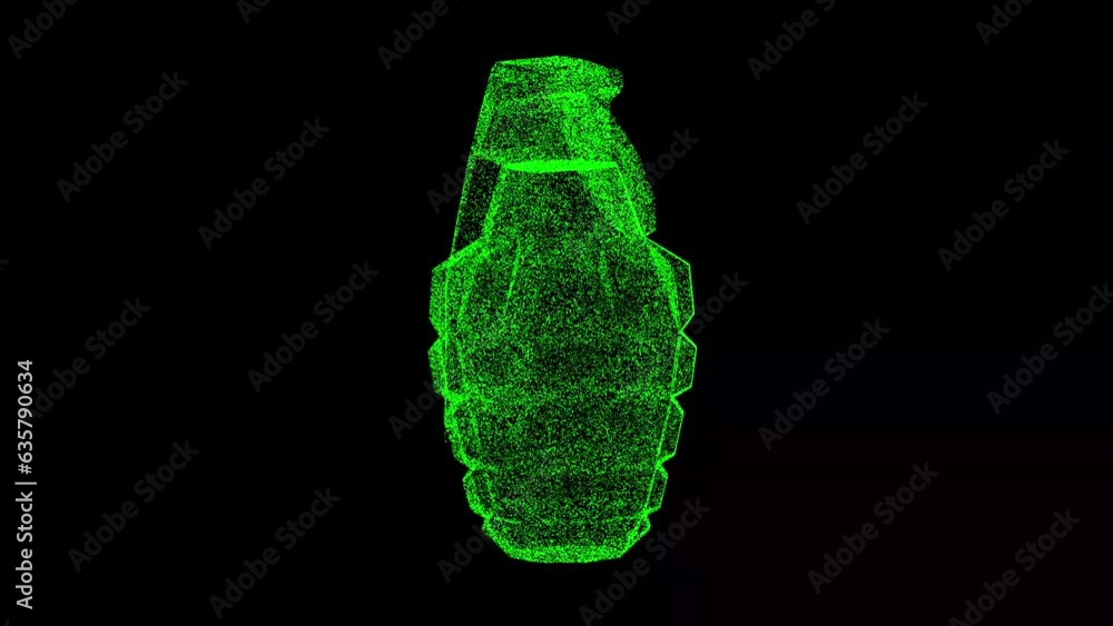 3D grenade rotates on black background. War concept. Business advertising backdrop. For title, text, presentation. 3d animation 60 FPS 3D grenade rotates on black background. War concept. Business advertising backdrop. For title, text, presentation. 3d animation 60 FPS