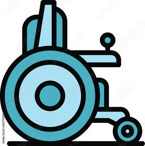 Electric wheelchair icon outline vector. Scooter chair. Mobility power color flat