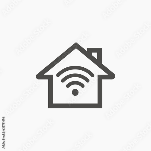 Home wifi vector icon illustration. Smart Home House Tech symbol