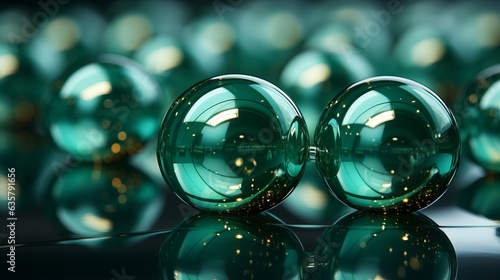  3D illustration of Christmas tree decorations in a multi-colored space. Christmas balls in motion. Concept: abstract backgrounds for the holidays with copy space