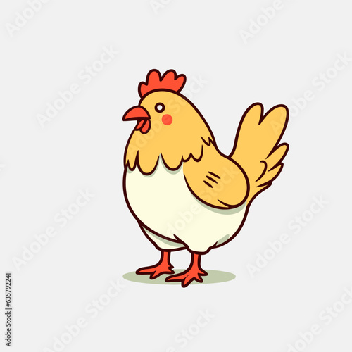 Vector logo cute chicken, chicken icon, chicken head, chicken sticker