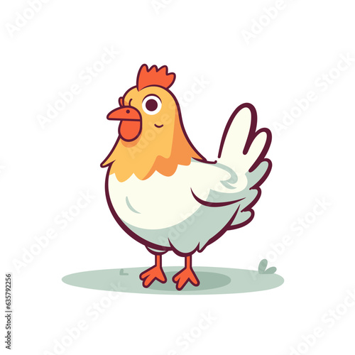 Vector logo cute chicken, chicken icon, chicken head, chicken sticker © Stitch