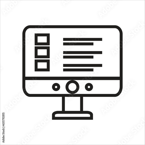 monitor vector icon line template