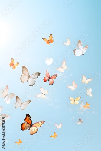butterflies flying in the air