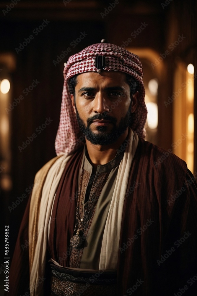 A man wearing a turban standing in a room A man wearing a turban standing in a room