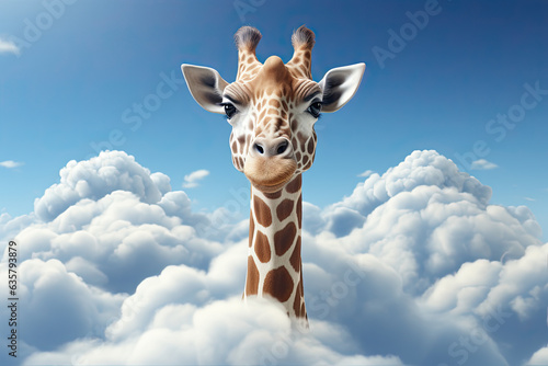 giraffe in the sky photo