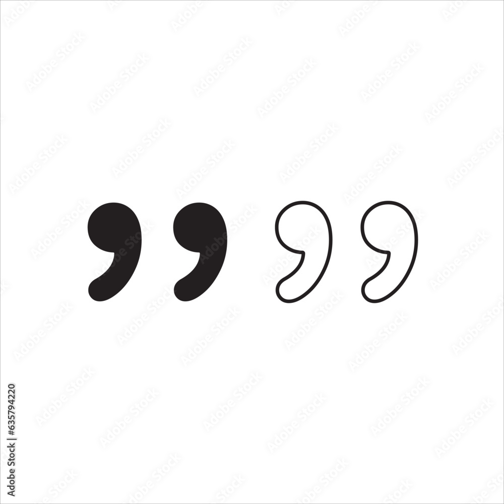 Quote mark icon vector illustration symbol