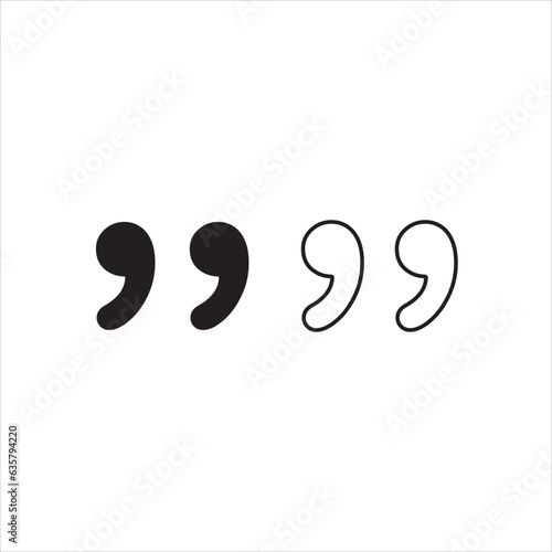 Quote mark icon vector illustration symbol