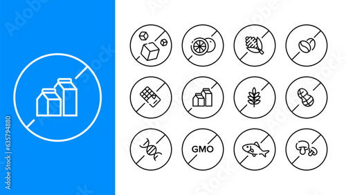 Food allergy icon set.