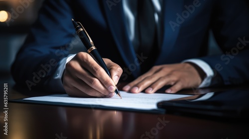 Online business contract electronic signature, electronic signature, digital document management, paperless office, signing business contract concept