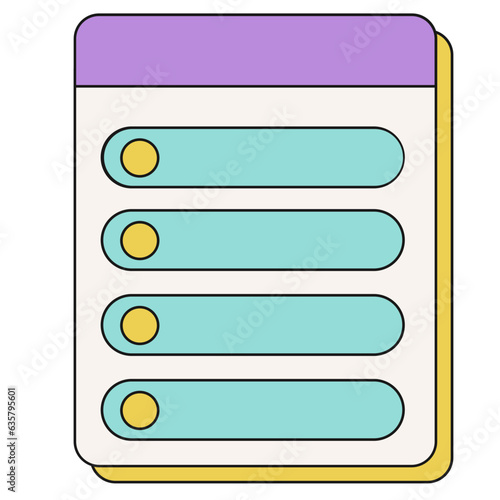 Multiple choice vote line filled illustration
