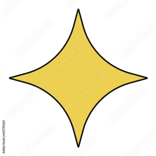 Sparkle shape line filled illustration