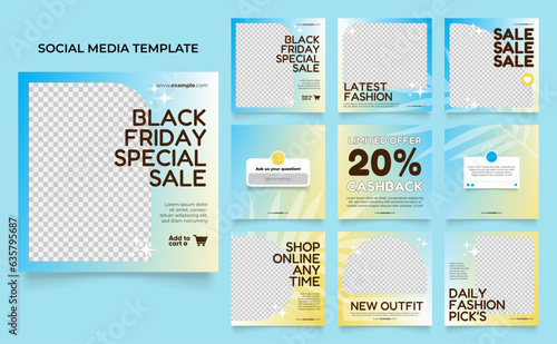 social media template banner fashion sale promotion. fully editable instagram and facebook square post frame puzzle organic sale poster..