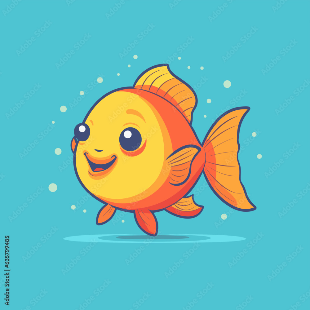 Vector logo cute fish, fish icon, fish head, fish sticker Vector logo cute fish, fish icon, fish head, fish sticker