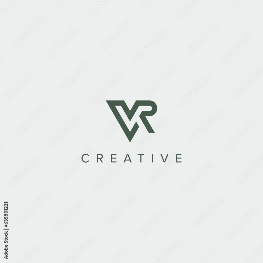 Modern minimal letter VR RV logo design template - vector Stock Vector ...
