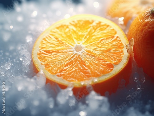 Frozen Orange fruit  Generative AI