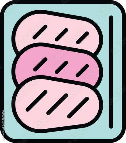 Caribbean steak icon outline vector. Food peri. Dish cuba color flat