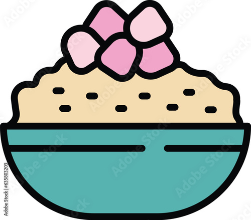 Haiti couscous icon outline vector. Caribbean food. Dish peri color flat