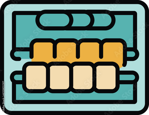 Caribbean peri stick icon outline vector. Ceviche food. Braised haiti color flat