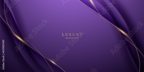 purple abstract background with luxury golden elements vector illustration
