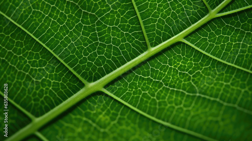 macro of green leaves It's a beautiful surface pattern. There are stripes on the surface of the leaves that are beautiful and are Pattern created by AI