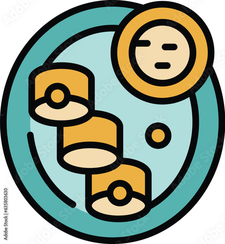 Jerk braised icon outline vector. Food caribbean. Dish peri color flat