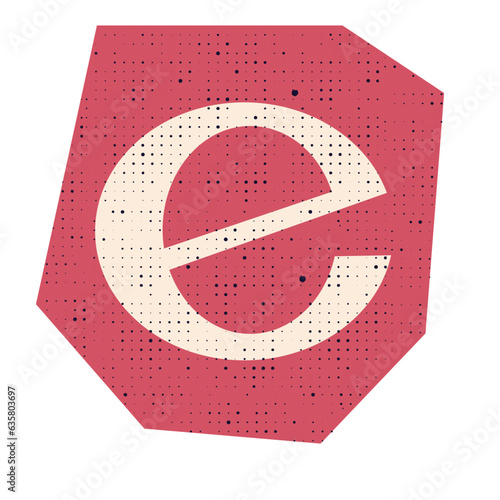 Magazine cutout letter e