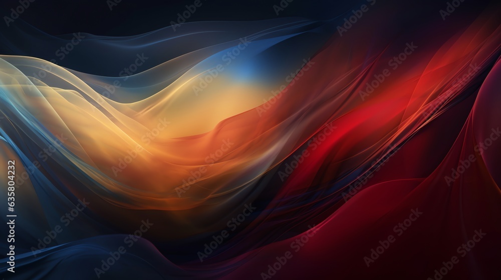 abstract wallpaper red, gold and blue colorful flowing gold wave lines isolated on white background. Design element for wedding invitation, greeting card, gradient - obrazy, fototapety, plakaty 
