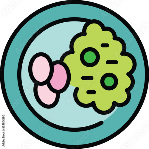 Food icon outline vector. Caribbean dish. Peri haiti color flat