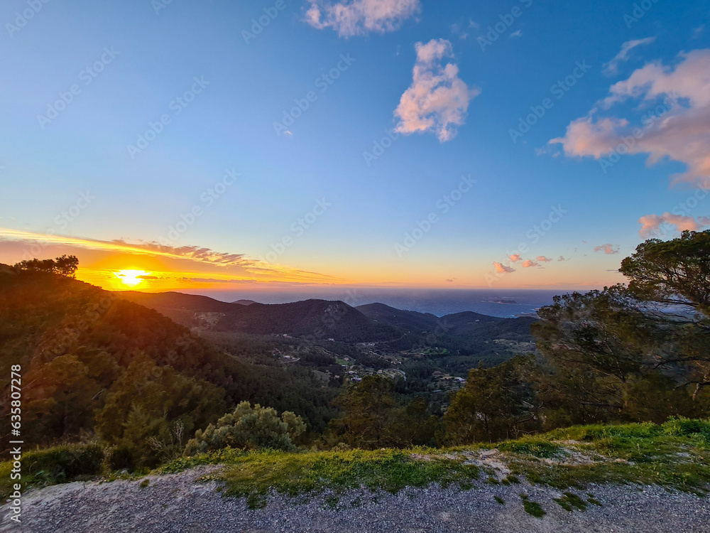 sunset over the mountains