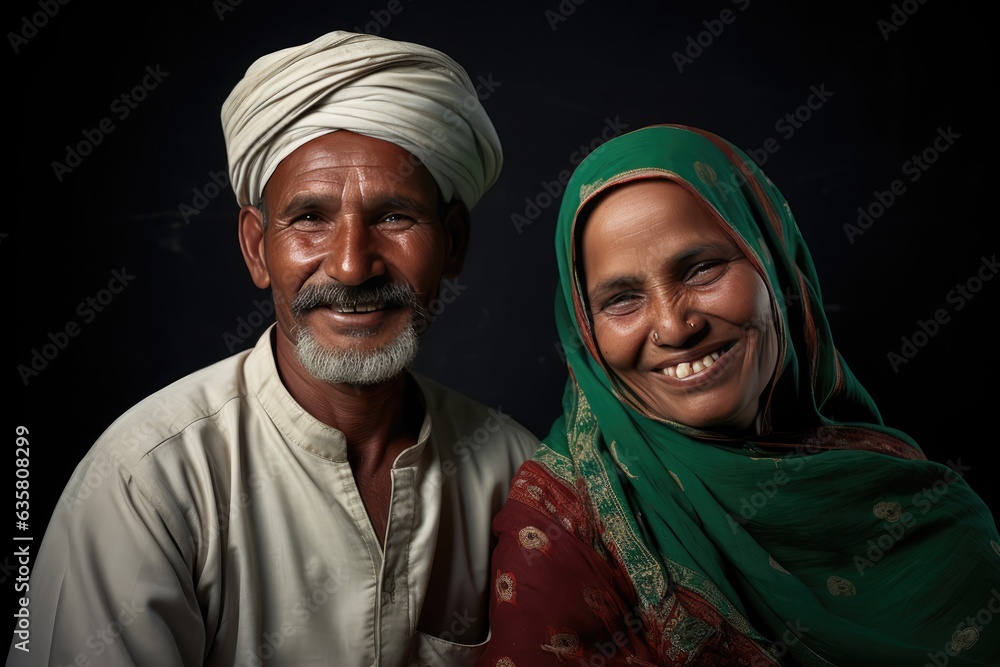 An Old Man and an Old Woman Posing for a Photo. A fictional character Created By Generated AI.