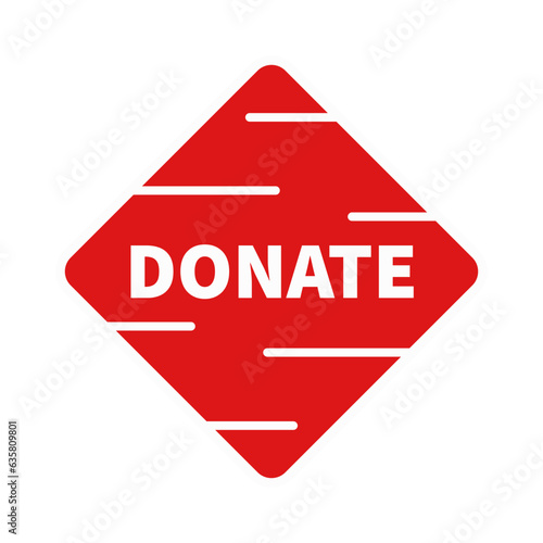 Donate In Red Square Shape With White Line For Helping Hand
