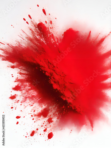 Red powder explosion on white background| Coloured cloud| Colourful dust explodes| Holi paints| Abstract Powder Splatter