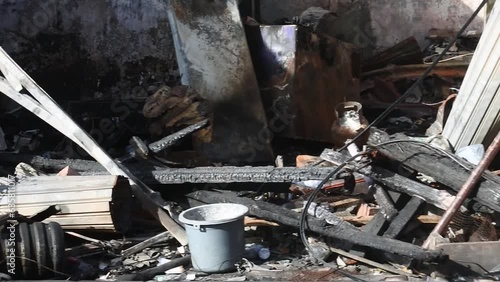 Residents houses were destroyed by the explosion of a Pertamina fuel storage tank near a densely populated settlement in Plumpang, North Jakarta, Indonesia photo